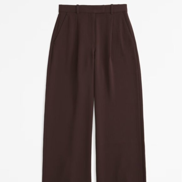 Abercrombie & Fitch Pants - Abercrombie Harper Tailored Premium Crepe Ultra-Wide Leg Pant